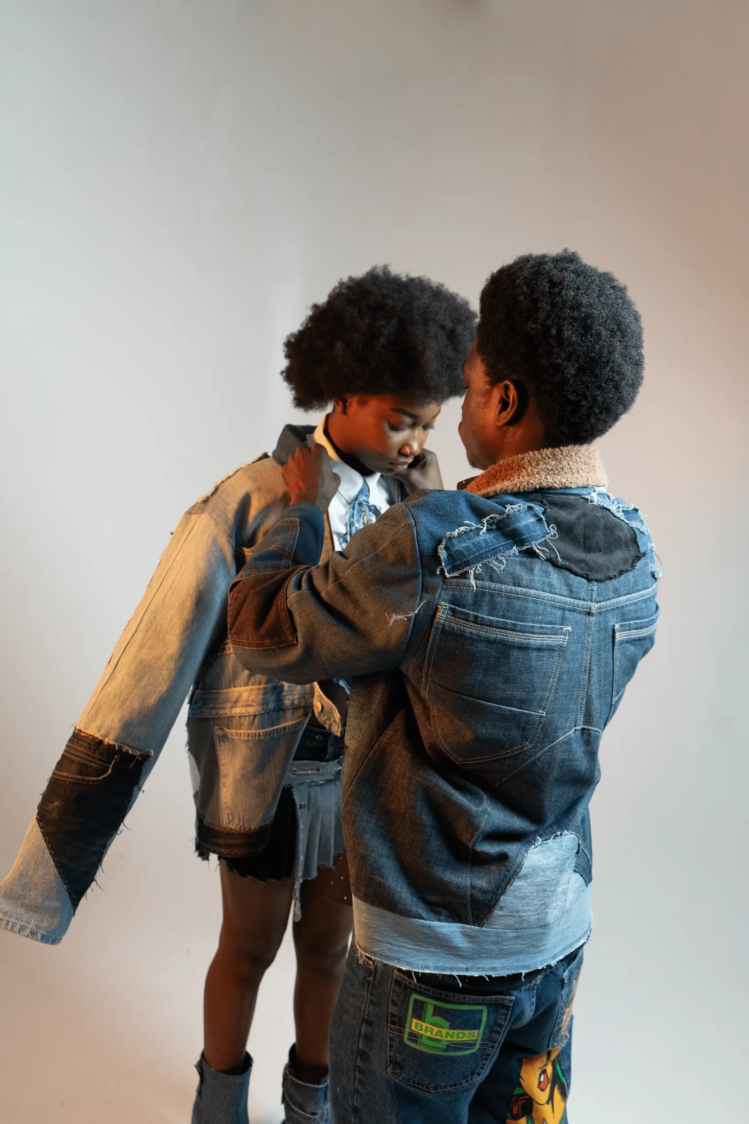Skylex denim editorial portrait